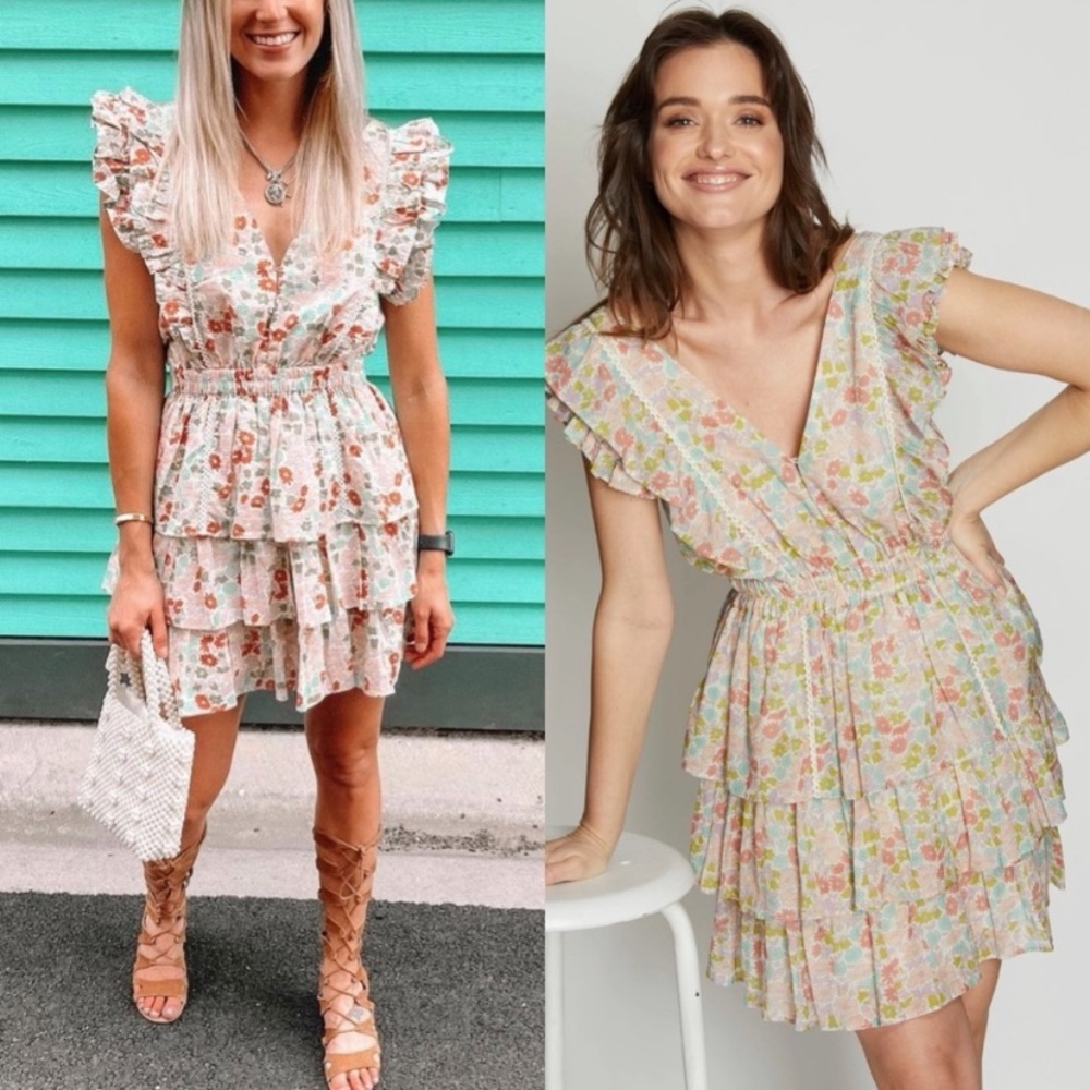 NWT LOVE the LABEL Ines Floral Tiered Mini Dress